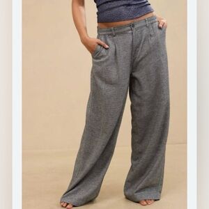 Aerie Anytime High waisted Trousers Sz XXS (28/30) Gray Wide Leg Casual